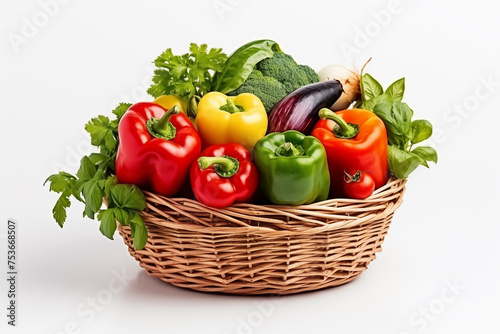 Composition of vegetables on white background