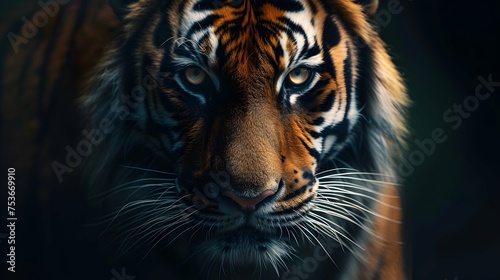 a cinematic and Dramatic portrait image for tiger