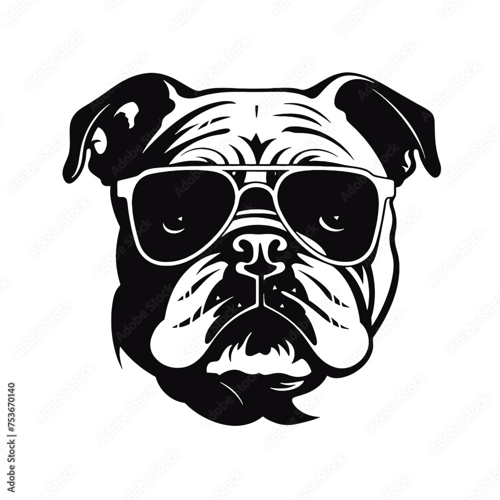 English bulldog silhouette