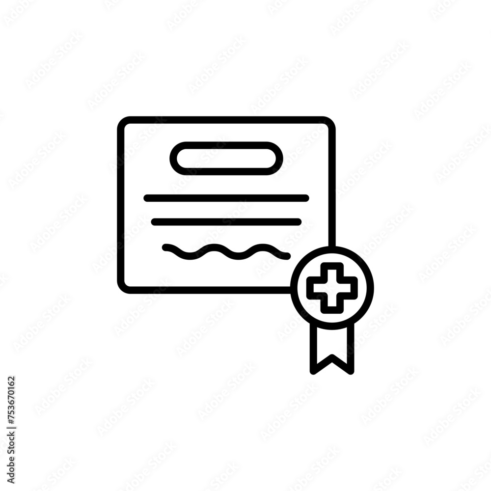 Medical license outline icons, minimalist vector illustration ,simple transparent graphic element .Isolated on white background Medical license outline icons, minimalist vector illustration ,simple transparent graphic element .Isolated on white background