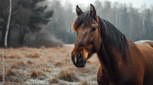 a cinematic and Dramatic portrait image for horse