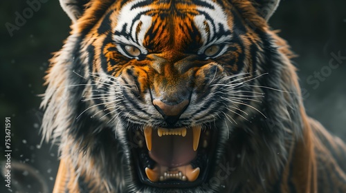 a cinematic and Dramatic portrait image for tiger