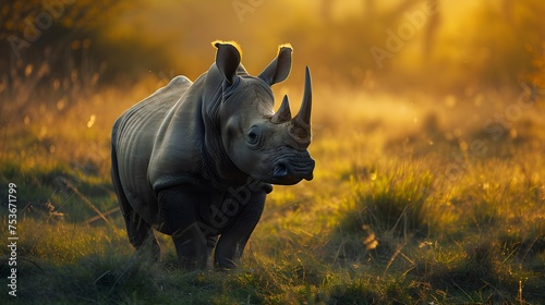 a cinematic and Dramatic portrait image for rhinoceros