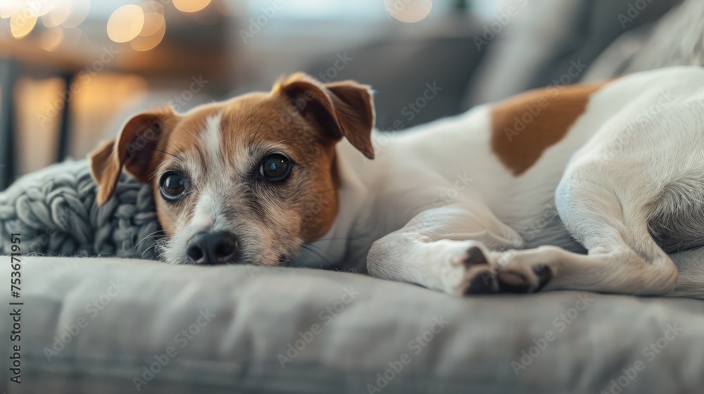 Small cute dog at home Small cute dog at home