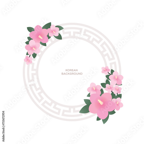 A frame with a background of Korean hibiscus
