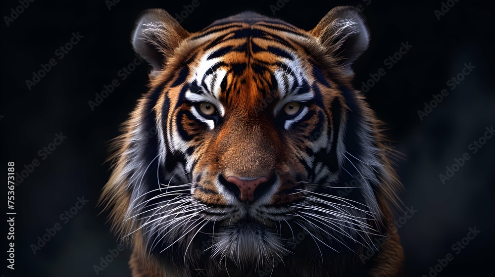 Fototapeta premium a cinematic and Dramatic portrait image for tiger
