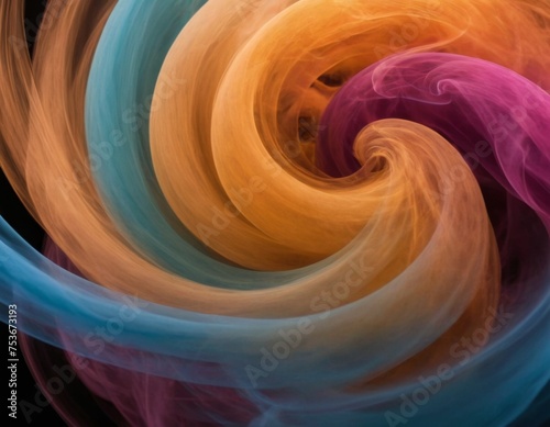Spiral of colored smoke.