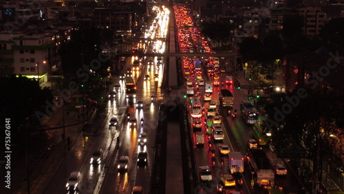 images of bogota at twilight with a beautiful red color of the sky