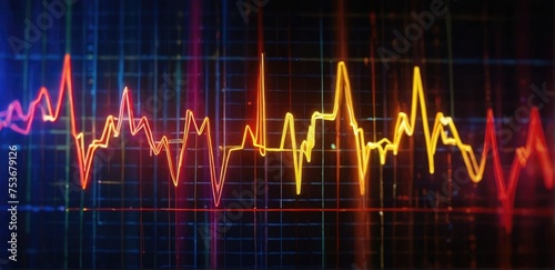 Heart Health Monitor EKG Illustrations Revealing Vital Signs diagrams showing increase and decrease Electrocardiogram 