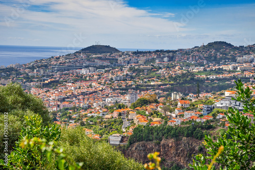 Aerial view of Funchal, Madeira island, Portugal