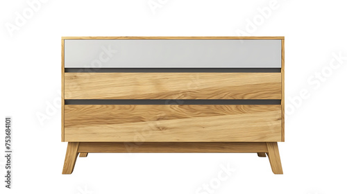 Modern chest of drawers isolated on transparent background