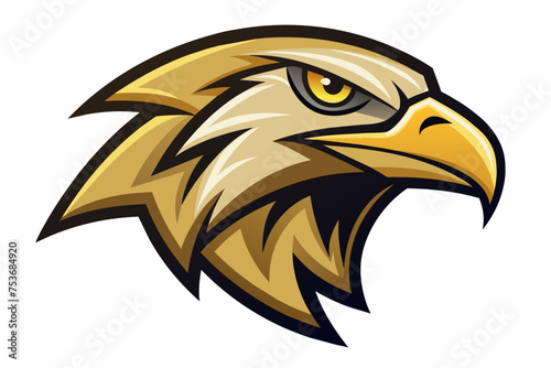 A golden color eagle logo vector illustration