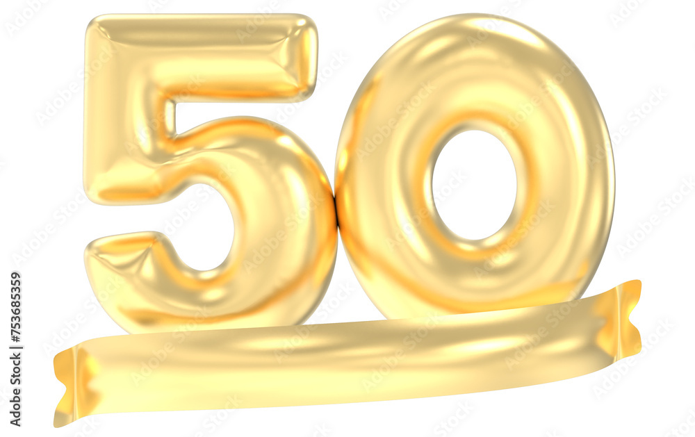 Anniversary 50 Number Gold 3D Rendering Anniversary 50 Number Gold 3D Rendering