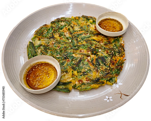 delicious seafood and chive pancake