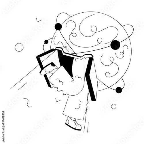 Grab this doodle mini illustration of smart world 