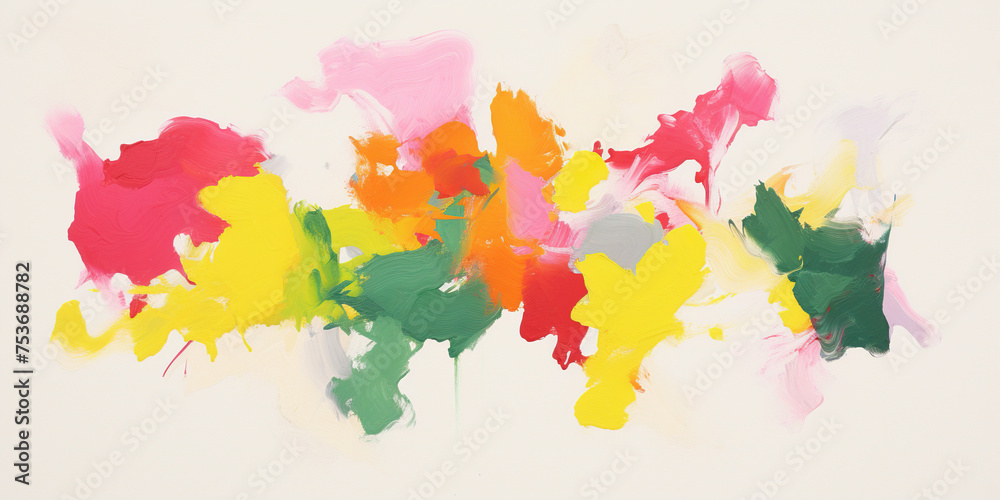 Abstract colorful vibrant paint brush strokes art background. Broad brushes, use of palette knife, dynamic, expressive, artistic, painterly pattern texture wallpaper backdrop