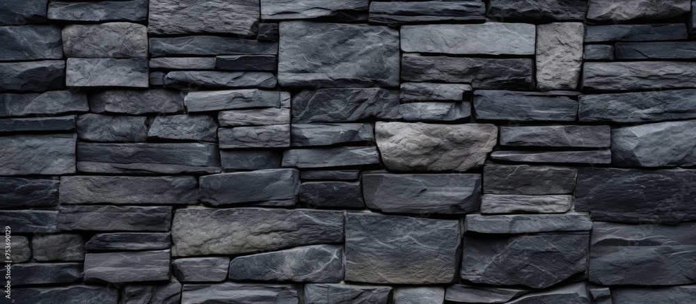Background of stone blocks on a black wall