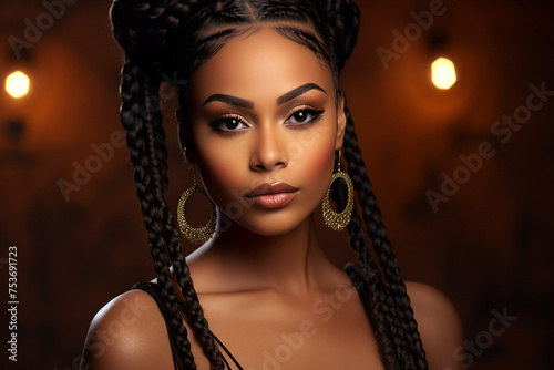 AI generated portrait of a beautiful glamour woman fashion style and beauty concept