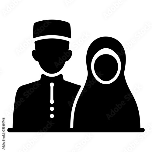 avatar muslim man and woman icon