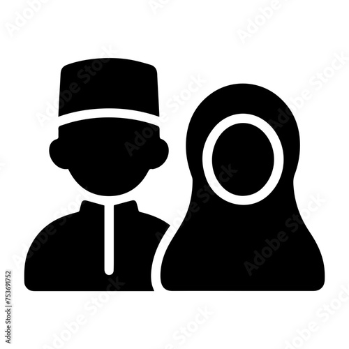 avatar muslim man and woman icon