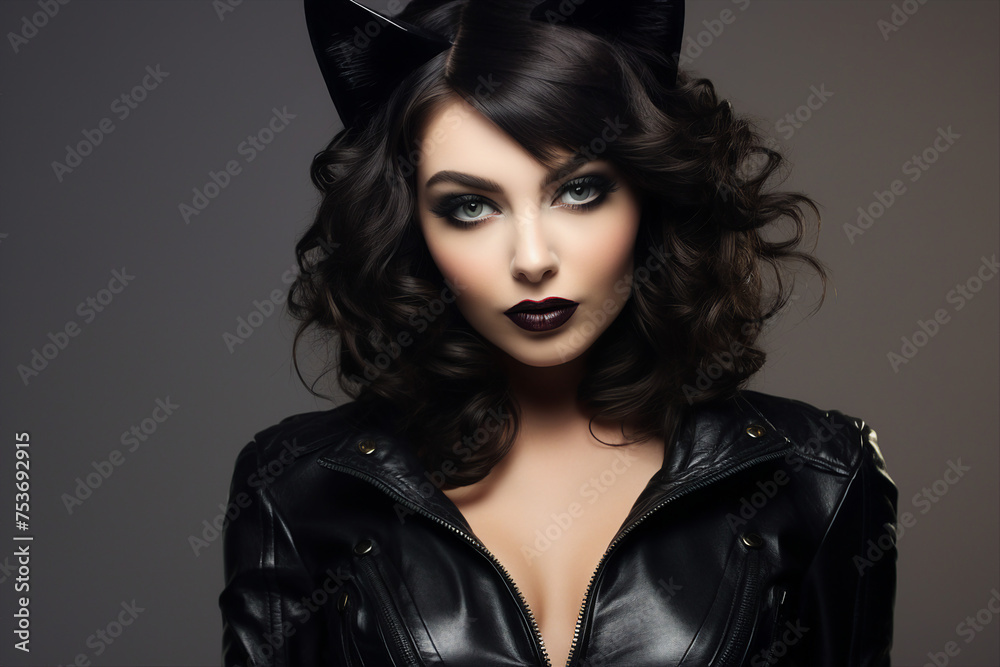 Female dressed in superhero clothes generative AI technology Female dressed in superhero clothes generative AI technology