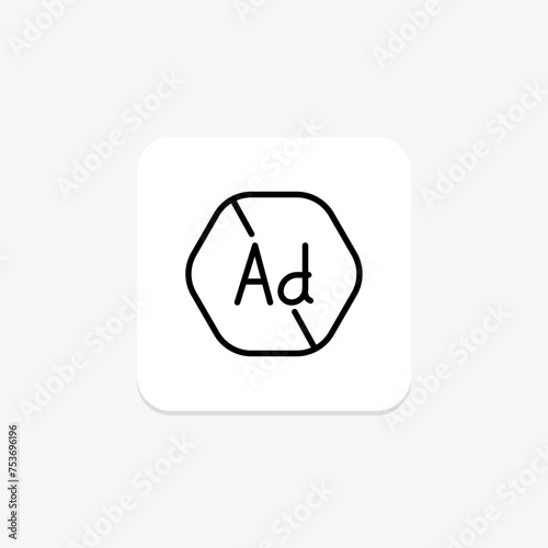 Ad Blocker icon, blocker, advertising, online, digital line icon, editable vector icon, pixel perfect, illustrator ai file