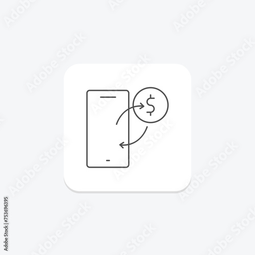 Ad Placement icon, placement, advertising, online, digital thinline icon, editable vector icon, pixel perfect, illustrator ai file photo