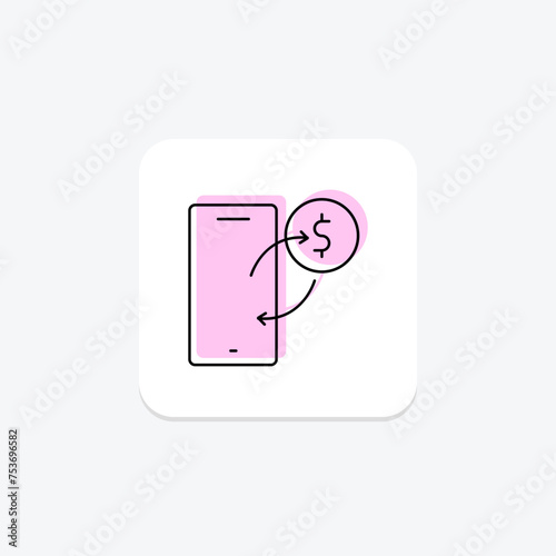 Ad Placement icon, placement, advertising, online, digital color shadow thinline icon, editable vector icon, pixel perfect, illustrator ai file photo