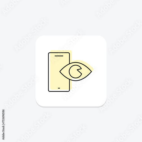 Click-through Rate icon, rate, ctr, advertising, online color shadow thinline icon, editable vector icon, pixel perfect, illustrator ai file