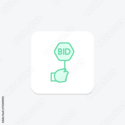 Ad Bid icon, bid, advertising, online, digital duotone line icon, editable vector icon, pixel perfect, illustrator ai file