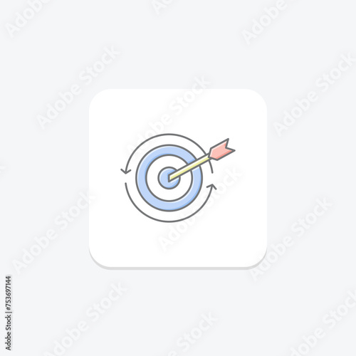 Retargeting icon, advertising, online, digital, marketing lineal color icon, editable vector icon, pixel perfect, illustrator ai file
