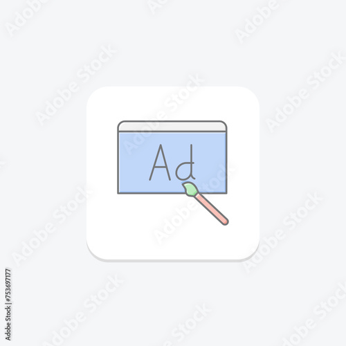 Ad Design icon, design, advertising, online, digital lineal color icon, editable vector icon, pixel perfect, illustrator ai file photo