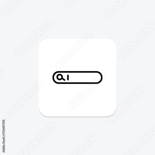 Free Download Search Bar icon, bar, input, ui, ux line icon, editable vector icon, pixel perfect, illustrator ai file - GFXLoad