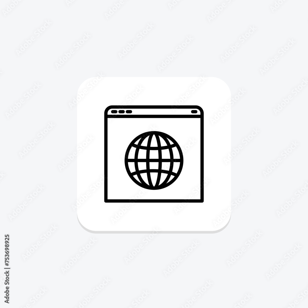 Browser icon, web, internet, surf, search line icon, editable vector icon, pixel perfect, illustrator ai file Browser icon, web, internet, surf, search line icon, editable vector icon, pixel perfect, illustrator ai file