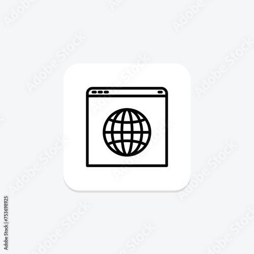 Browser icon, web, internet, surf, search line icon, editable vector icon, pixel perfect, illustrator ai file