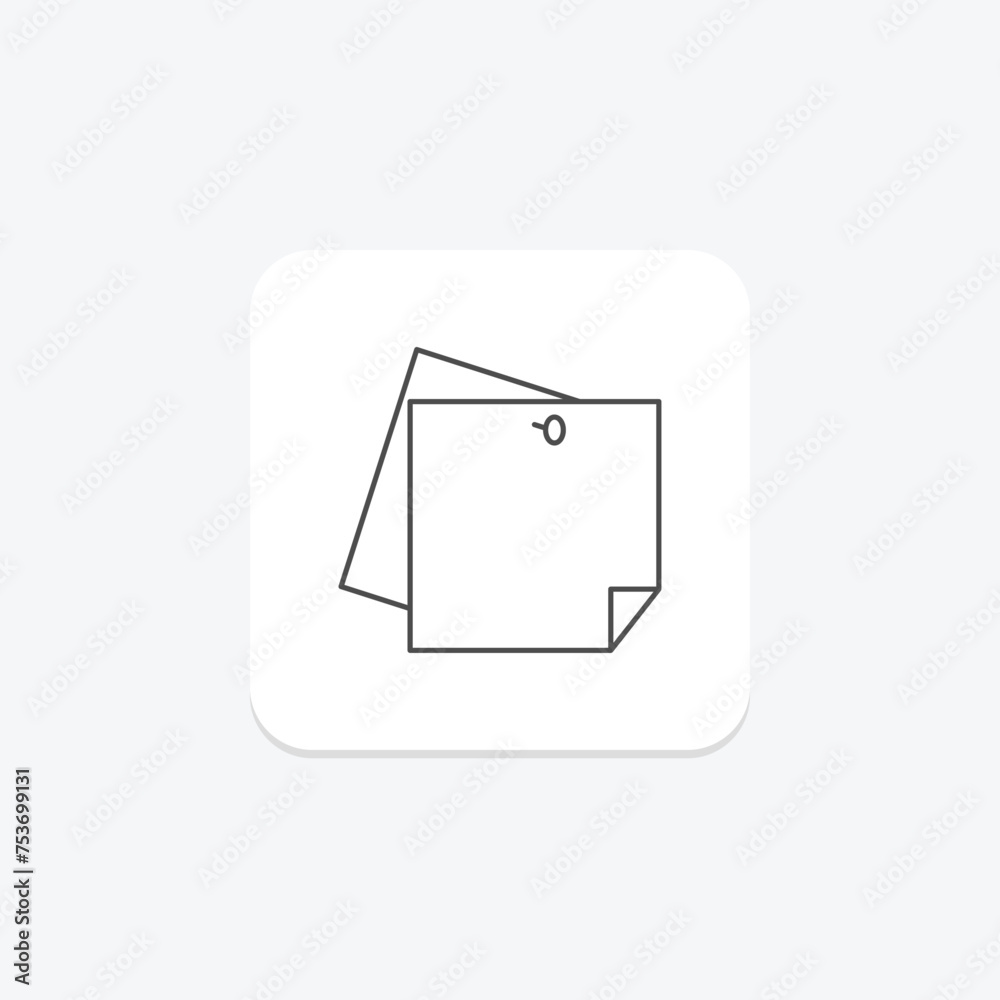 Notes icon, memo, reminder, jotting, annotation thinline icon, editable vector icon, pixel perfect, illustrator ai file