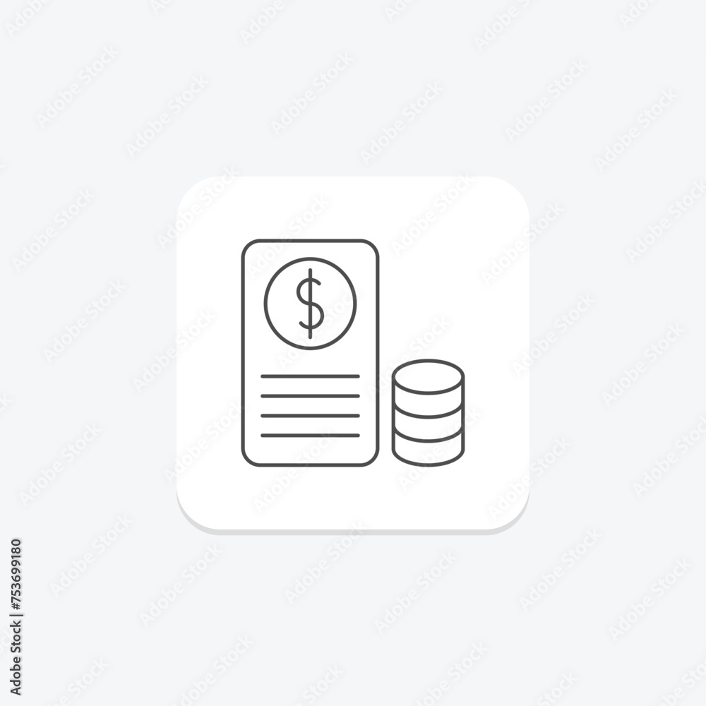 Finance icon, money, banking, investment, budget thinline icon, editable vector icon, pixel perfect, illustrator ai file