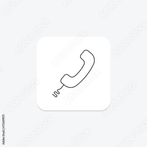 Voice Call icon, call, chat, talk, communicate thinline icon, editable vector icon, pixel perfect, illustrator ai file