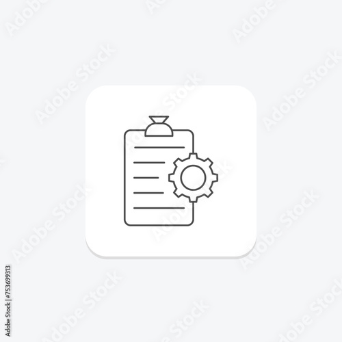 Task Manager icon, manager, manage, organize, list thinline icon, editable vector icon, pixel perfect, illustrator ai file