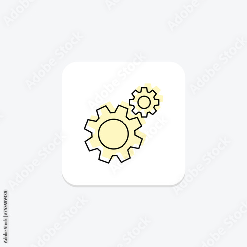 Settings icon, adjustments, configuration, options, preferences color shadow thinline icon, editable vector icon, pixel perfect, illustrator ai file