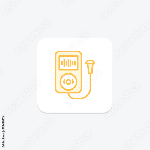 Voice Recorder icon, recorder, record, audio, sound duotone line icon, editable vector icon, pixel perfect, illustrator ai file