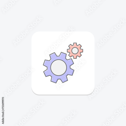 Settings icon, adjustments, configuration, options, preferences lineal color icon, editable vector icon, pixel perfect, illustrator ai file