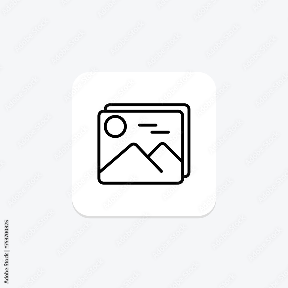 Photographs icon, photos, pictures, images, snapshots line icon, editable vector icon, pixel perfect, illustrator ai file Photographs icon, photos, pictures, images, snapshots line icon, editable vector icon, pixel perfect, illustrator ai file