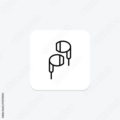 Handsfree icon, headset, earphone, bluetooth, wireless line icon, editable vector icon, pixel perfect, illustrator ai file
