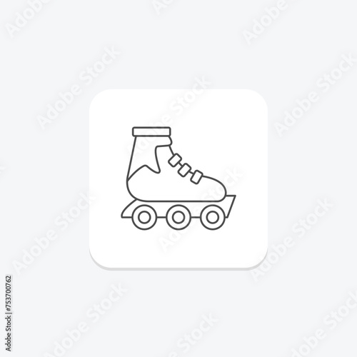 rollerblades icon, skate, roller, skate, rollerblade thinline icon, editable vector icon, pixel perfect, illustrator ai file