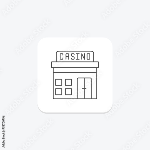 Casino icon, gambling, game, roulette, blackjack thinline icon, editable vector icon, pixel perfect, illustrator ai file