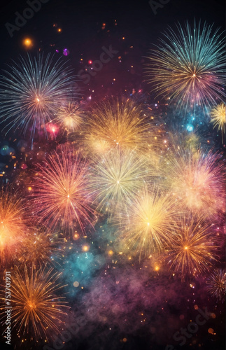 Colorful firework abstract background.
