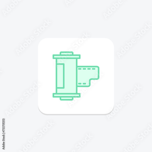 Film Cartridge icon, cartridge, reel, movie, cinema duotone line icon, editable vector icon, pixel perfect, illustrator ai file