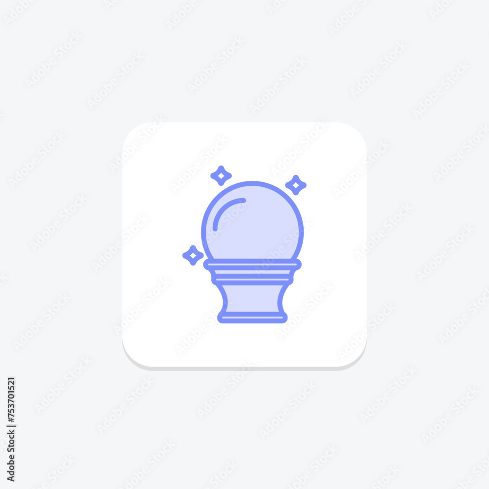 Magic Ball icon, ball, crystal, fortune, teller duotone line icon, editable vector icon, pixel perfect, illustrator ai file Magic Ball icon, ball, crystal, fortune, teller duotone line icon, editable vector icon, pixel perfect, illustrator ai file