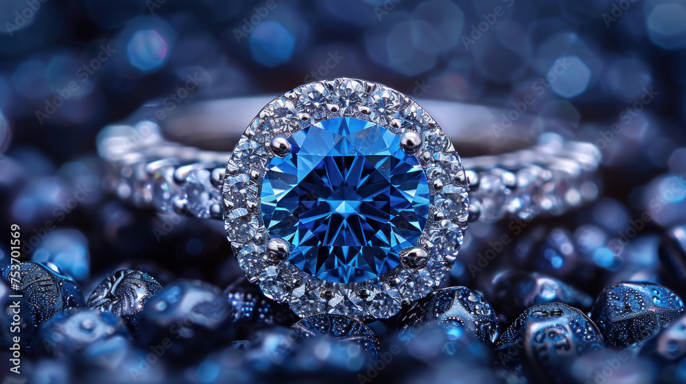 Blue diamonds on dark background. Blue diamonds on dark background.